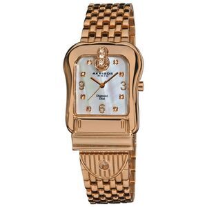 Akribos XXIV AK528RG Rose Gold Diamond Dial Ladies Watch Timepiece‎ Chronograph
